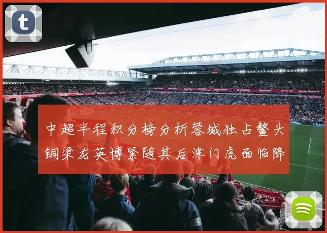 中超半程积分榜分析蓉城独占鳌头铜梁龙英博紧随其后津门虎面临降级危机